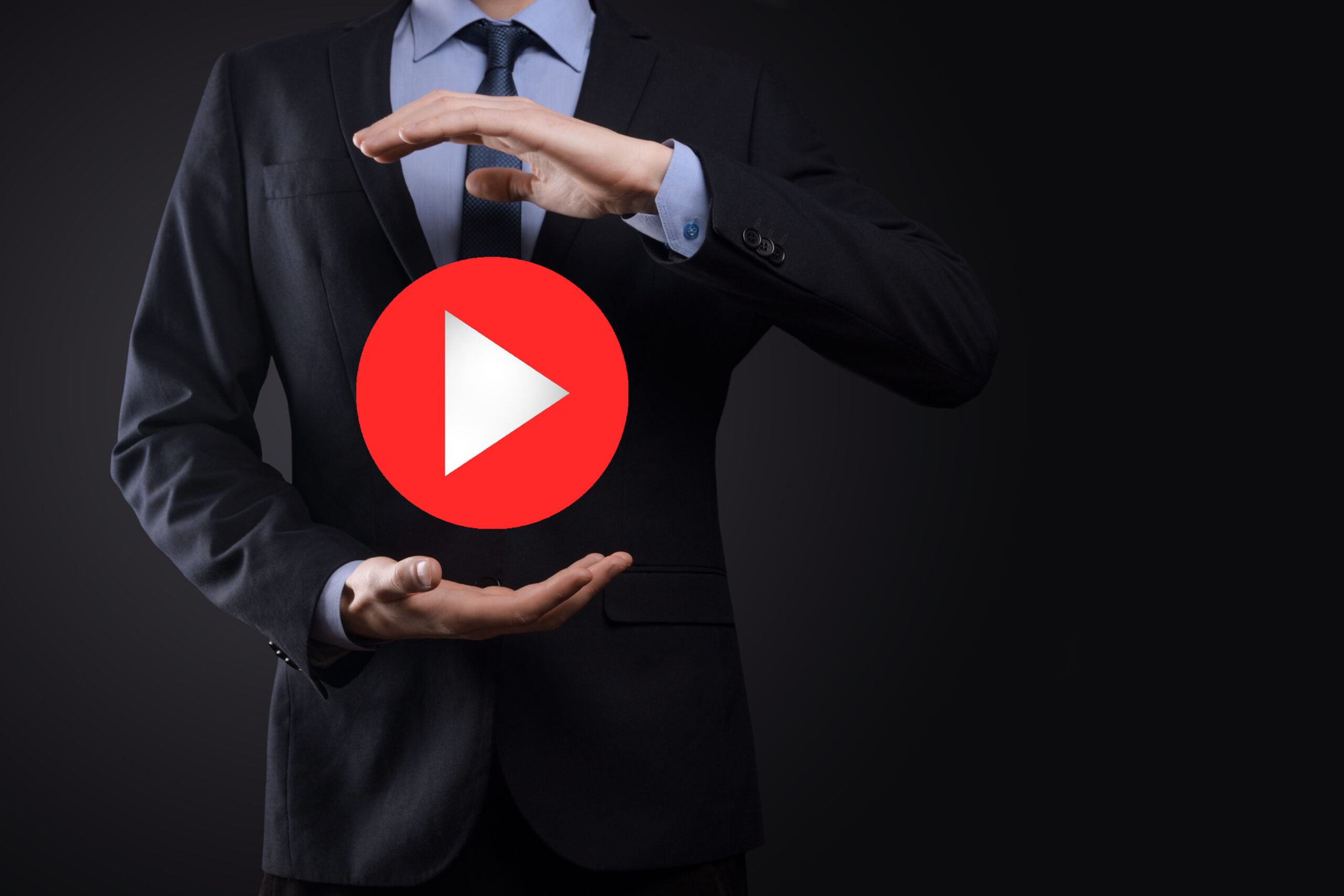 businessman pressing hold play button sign start initiate projects video play presentation idea business technology media player button play icon go scaled - Techkeymonk