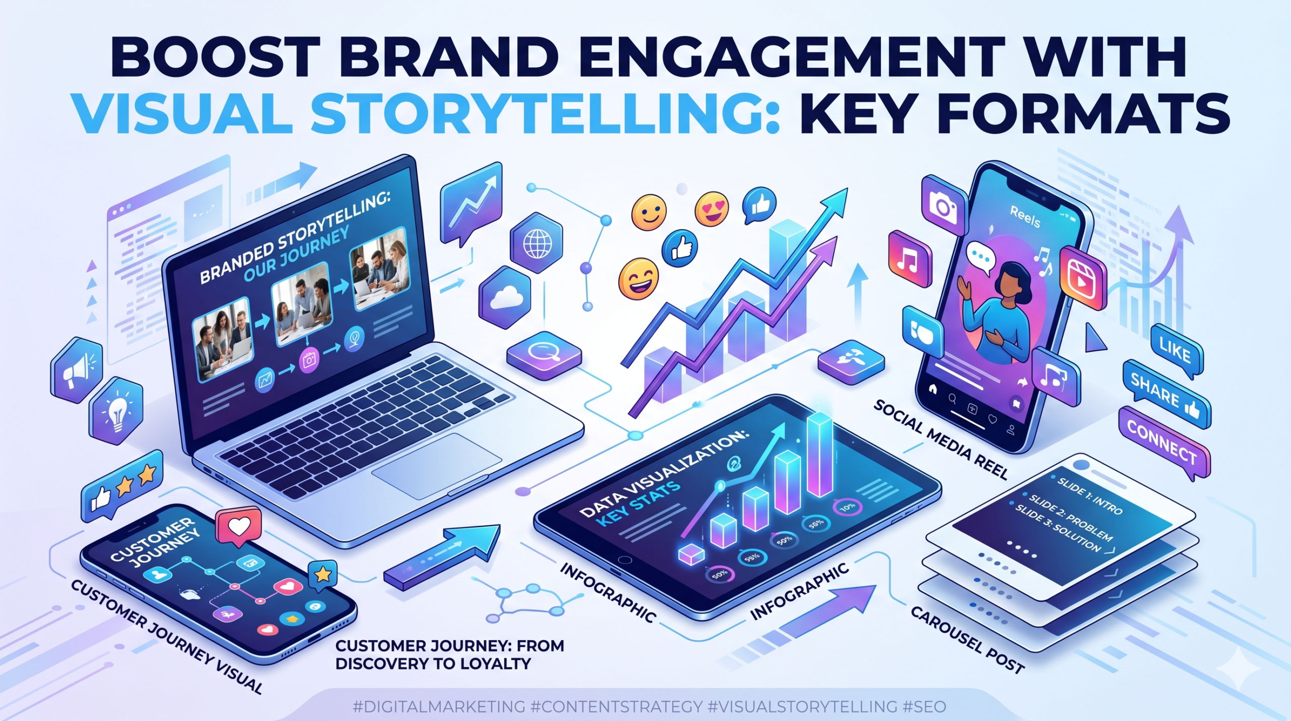 Digital storytelling for brand engagement using visual story formats